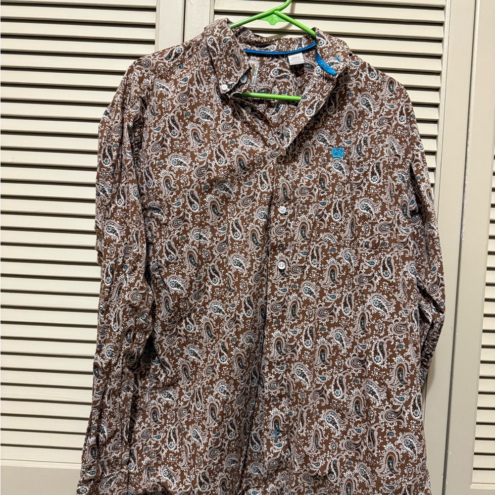 Cinch Brown Paisley Men's Button Down Shirt